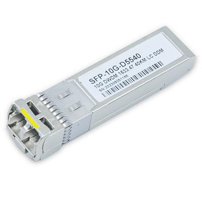 China 10G DWDM SFP+ C17-C61 1528.77nm-1563.86nm 50GHz 100GHz ITU Grid Transceiver 40km Over OS2 SMF SFP LC Duplex for sale