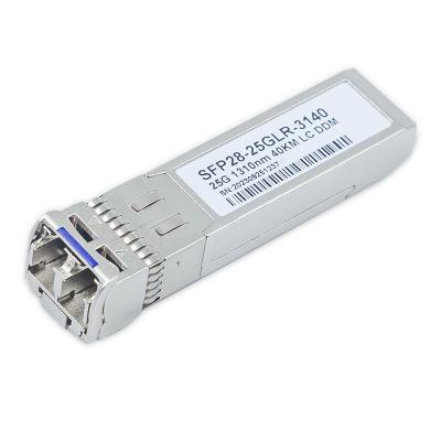 China SMF Media 25GBASE-ER SFP28 1310nm Duplex LC Optical Transceiver for Data Transmission for sale