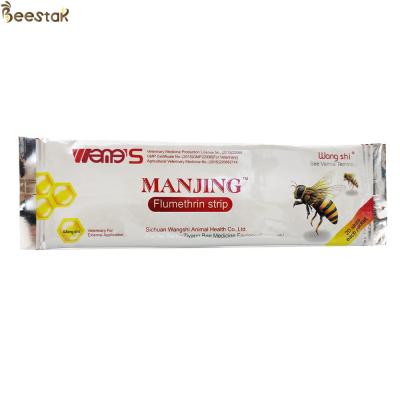 China Wangshi Bee Medicine Manjing flumethrin Strip Varroa Mite Treatment for Bees 20 strips/bag for sale