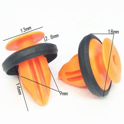 China Factory D774 Genuine Rubber Nylon Ring Orange Fastener Rivets Vehicle Car Door Screw Stopper Clips for sale