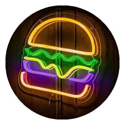 China Soft Light Hamburger Acryl Sign Fast Food Diner LED Neon Light Sign for sale