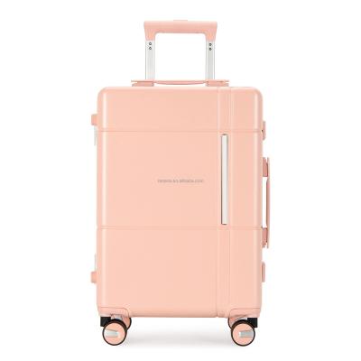 China Fashionable RESENA PP Factory Manufacturer Aluminous Trolley Luggage3 Piece Set With TSA Lock Fashion Lightweight Suitcase 20in24in28in for sale