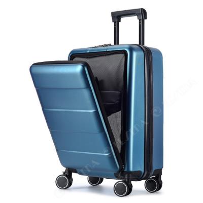 China Waterproof Luggage Trolley Bag RESENA PC Front Laptop Pocket Business Style TSA Lock Travel Carry On Suitcase Trolley Luggage for sale