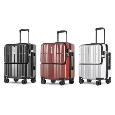 China 100% Waterproof Zipper Frame Trolley Luggage Bag PC TSA Trolley Carry-On Luggage for sale