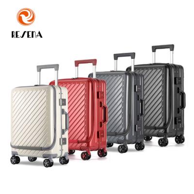 China Fashionable Hardside Carry On Trolley Front Open Luggage 100% Easy Access Laptop Pocket Business Suitcase 4 Spinners Travel Luggage for sale