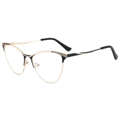 China 2022 Spring Hinge / Cable Hinge Eyeglasses Frames Glass Metal Optical Glasses Female Frames for sale