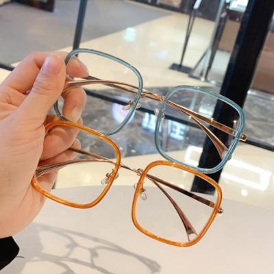 China Other Clear Women's Optical Glasses Frames Oversized Blue Light Blocking Glass Men's Monocle Square Frames for sale