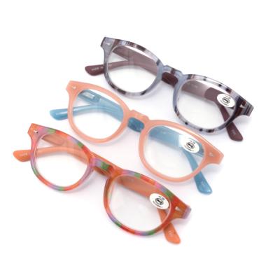 China Designer Reading Glass Slim Transparent Spring Hinge For Reading Fashion Reading Glasses for sale