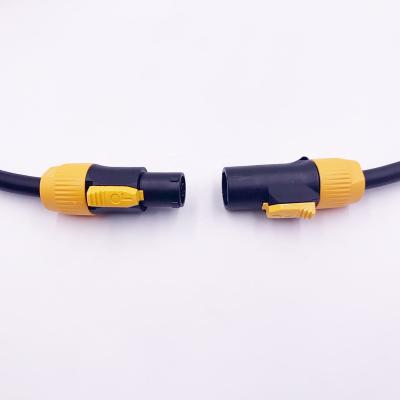 China Custom High Current Male To Female 16A Power XLR Plug Connector Step Cable Assemblies 3 Pin Male Plug Extension Cable XLR Power Lighting Audio Cable for sale