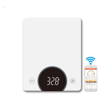 China Customized Blue Tooth LED Digital Balance Measuring 10Kg Food Weight Scales App Smart Kitchen Scale for sale