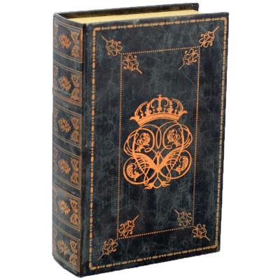 China Handmade ENGRAVING PU LEATHER BOOK STORAGE BOX for sale