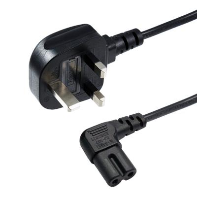 China EAR 1.8m ZIM UK Standard 3pin Plug C7 Connector Figure 8 Mains Lead AC Tie Down Cable For Laptop for sale