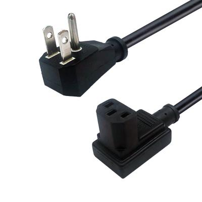 China COMPUTER USA 3 Pin AC Plug To Bend IEC 320-C13 With SVT SJT 3*18AWG Wire 15A 125V Power Cord for sale