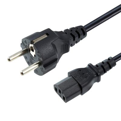 China Industrial High Quality European Standards Plug In IEC320 C13 3*1.5mm Black Power Cord for sale