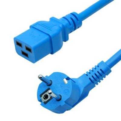 China Industrial Factory Made European Blue Power Cord With IEC320 C19 H05VV-F Male Plug 3*1.5mm Extension Cables for sale