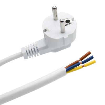 China Factory Made European White Power Cord Industrial EAR ZIM With Tail Process 3*0.75mm Extension Cables H03VV-F for sale