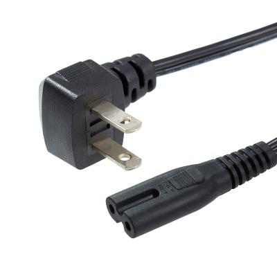 China Industrial Japanese 2 Pin Bend Power Socket With IEC 320 End C7 VFF 2C 0.75mm PC Power Cable for sale