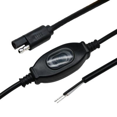 China Industrial Electrical American Standard Bullet Jacket PVC Waterproof Switch Extension Mains Cable 2 Core DC Power Cord Terminal Line for sale