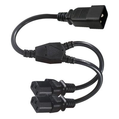 China Electrical Appliance USA American Standard IEC 320-C20 Split To Double C13 Plug 20A Computer Power Cable Copper Customized 12AWG PVC Mains Cord for sale