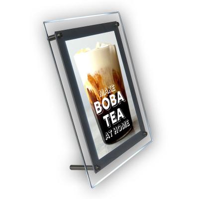 China Acrylic+LED Lights A3/A4 Acrylic Portable Light Boxes Crystal Restaurant Menu Light Box Desktop for sale