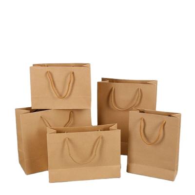 China Wholesale Custom Recyclable Logo Paper Eco Friendly Brown Shopping Tote Bag for sale