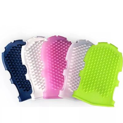 China EXFOLIATE Silicone Shower Brushes Massage Glove Wash Bathing Scrubber Exfoliating Gloves for sale