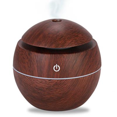 China Best Selling Household Aroma Essential Oil Diffuser 7 Color Led Night Light USB Wood Grain Ultrasonic Mist Air Humidifier for Home Office for sale