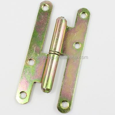 China Pull Out Steel Door Hinge Yellow Zinc H Type Hinge for sale