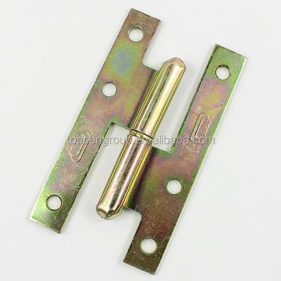 China Lift Out Hinge Heavy Duty Yellow Zinc Iron Hinge With Square Corner for sale