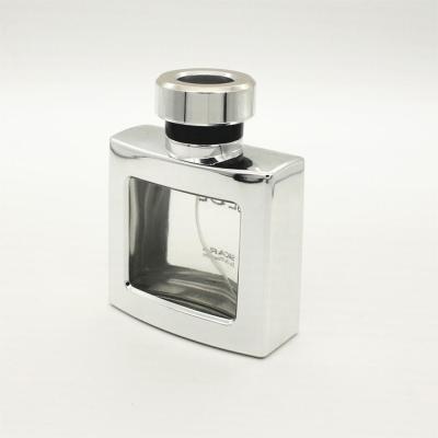 China Square Uv Coating Decorative Perfume Bottles With Pump Sprayer Refillable for sale