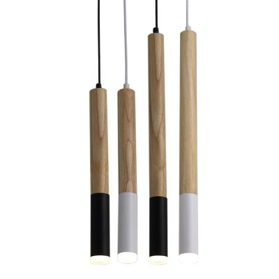 China New Modern Hanging Lamp Restaurant Cafe Home Decorative Wooden Lamp Aluminum Led Wood Pendant Light for sale