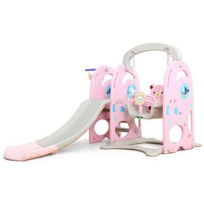 China 1-8 Years New Design Popular Kids Plastic Indoor Playground Slide And Swing for sale