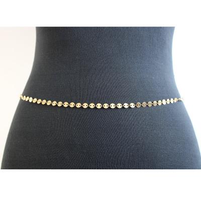 China Fashionable Tasty 18k Gold Belly Chain Stainless Steel Disc Coin Body Chain Waist Chain For Women for sale