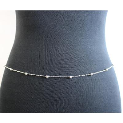 China Fashionable High Quality Waterproof Stainless Steel Chain Belly Chain Beaded Waist Chain For Women for sale