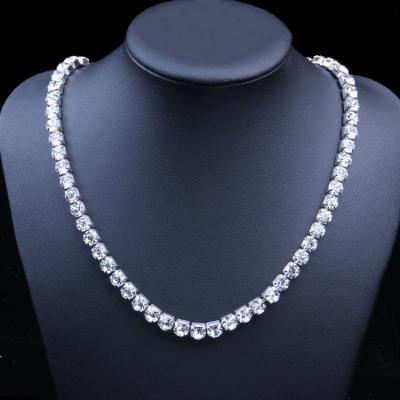 China Wholesale TRENDY hip hop jewelry bling big rhinestone gold plated 45cm crystal tennis chain necklace for sale