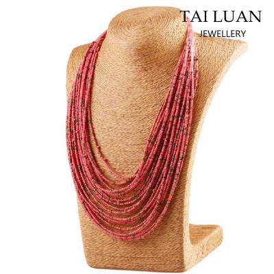 China 2017 Acrylic Handmade Bohemian Statement Necklace Multilayer Indian Contract Bead Necklace for sale