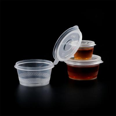 China Jello Pulled Puff Party Condiment Sauce Dip Cups 2oz 1oz 3oz 4oz 5oz 6oz Clear Plastic Microwavable Small With Lids Disposable Food Europe for sale