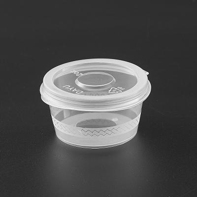 China 1oz 2oz 4oz Microwavable Sauce Container Plastic Food Storage Containers With Hinged Lid for sale