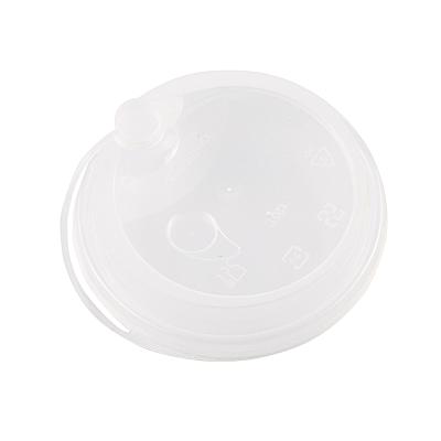 China Disposable single wall pp plastic lid for milk cup or coffee drink cup cover high quality black white or clear for sale