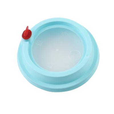 China 90mm caliber food grade pp single wall plastic lid with cap plug milk tea/coffee cup disposable lid for drinking for sale