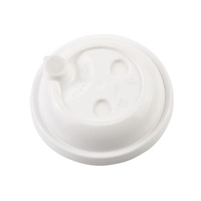 China 90MM caliber food grade pp single wall plastic lid with cap plug milk tea/coffee cup disposable lid for drinking for sale