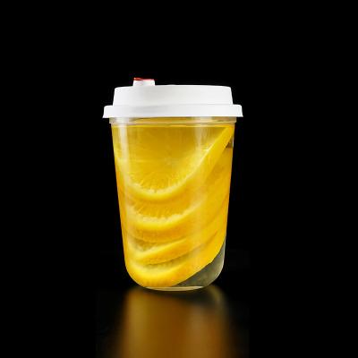 China Disposable 600ml Custom Printed Novelty Reusable Transparent Disposable Clear PP Dessert Plastic Food Cup With Lid for sale