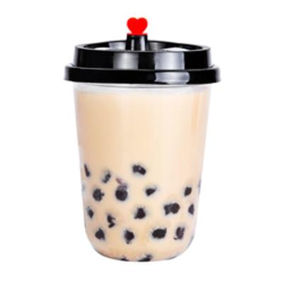 China Disposable customize plastic bubble tea milk ice cream milk tea cup with custom printed dome lids u shape boba cup for sale