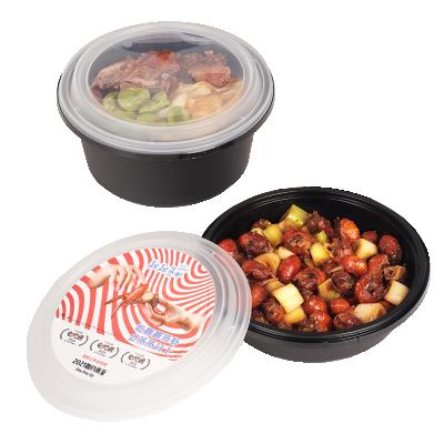 China Microwavable Clear Round Plastic Lunch Boxes Meal Prep To Go Containers Take Out Food Containers for sale