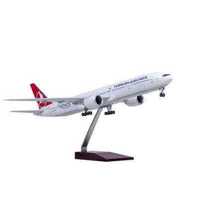 China China Air Asia 1/157 Large Resin Die-Cast Airplane Jet Desktop Plastic 777 Turkish Airplane Model for sale