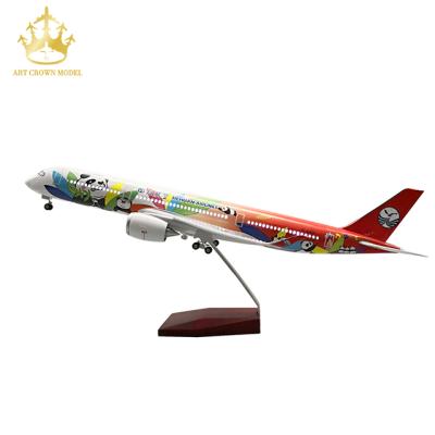 China China Big Plane Model Diecast Airbus A350 Sichuan Panda 1/142 Led Model Plane for sale