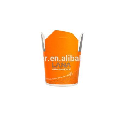 China Recycled Materials Asian / Chinese Custom Paper Noodle Pails Food Pli-PAK Boxes for sale