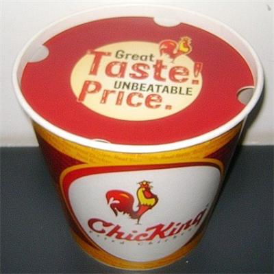 China 170 oz Single Wall Fried Chicken Bucket with Paper Lid for sale