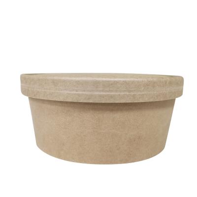 China High Quality Recycled Materials 500/750/1000/1300ml Kraft Paper Salad Bowl With Lid for sale