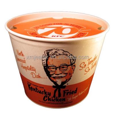 China Disposable Custom Logo Printed Paper Fried Chicken Bucket With Paper Lid Take Out for sale